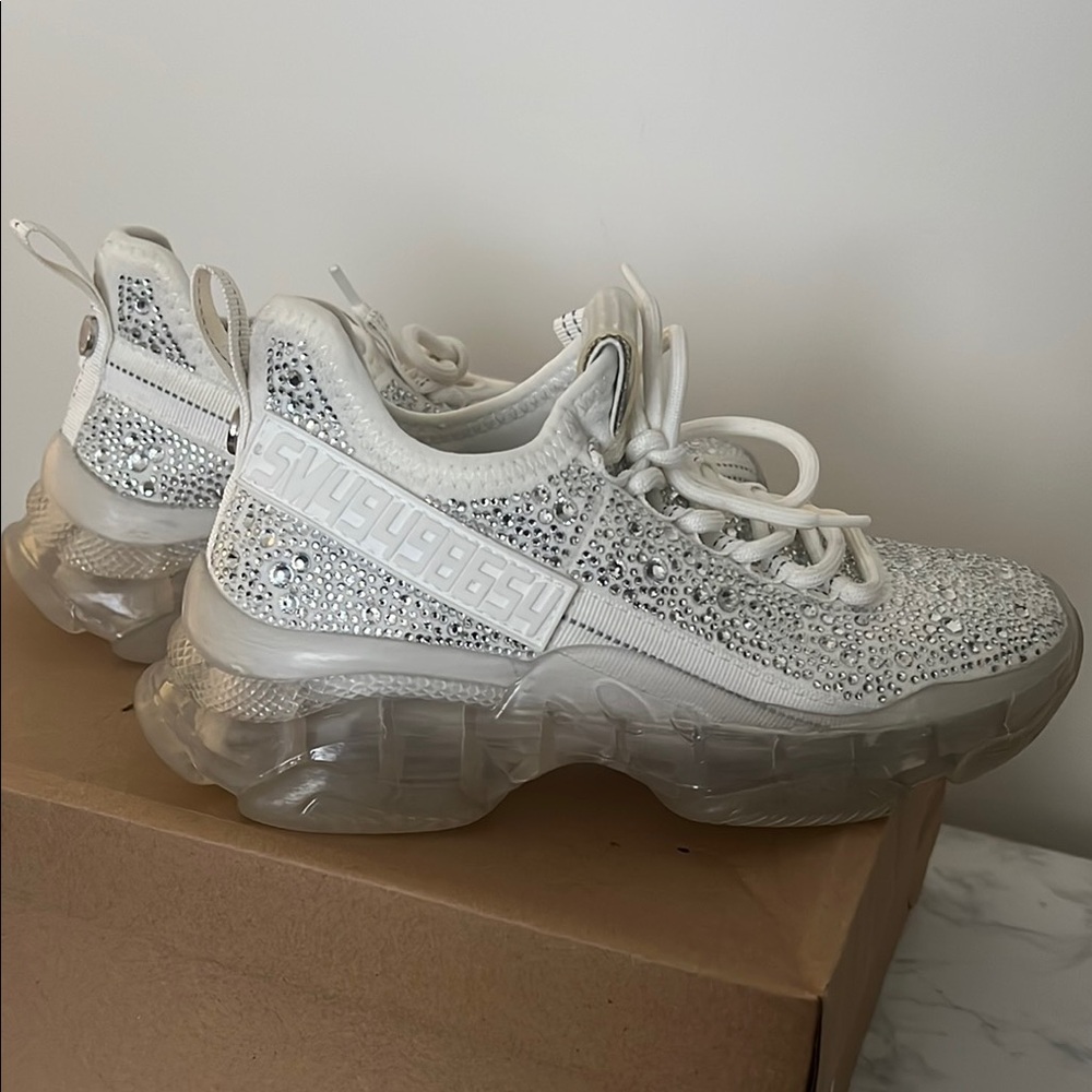 Steve Madden White Crystal Sneakers - Picture 4 of 5